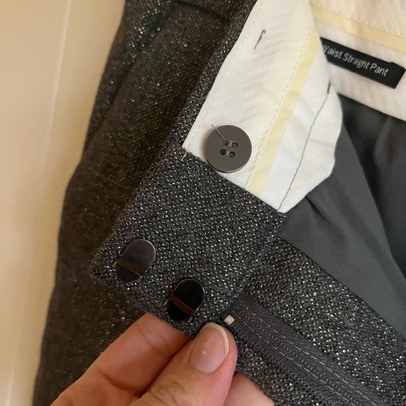 Talbots Wool Blend Metallic High Rise Straight Holiday Brown Office Pants Sz 10 - Picture 8 of 11